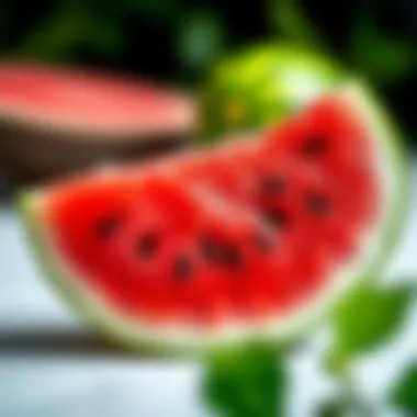 Fresh watermelon slice revealing its vibrant red interior