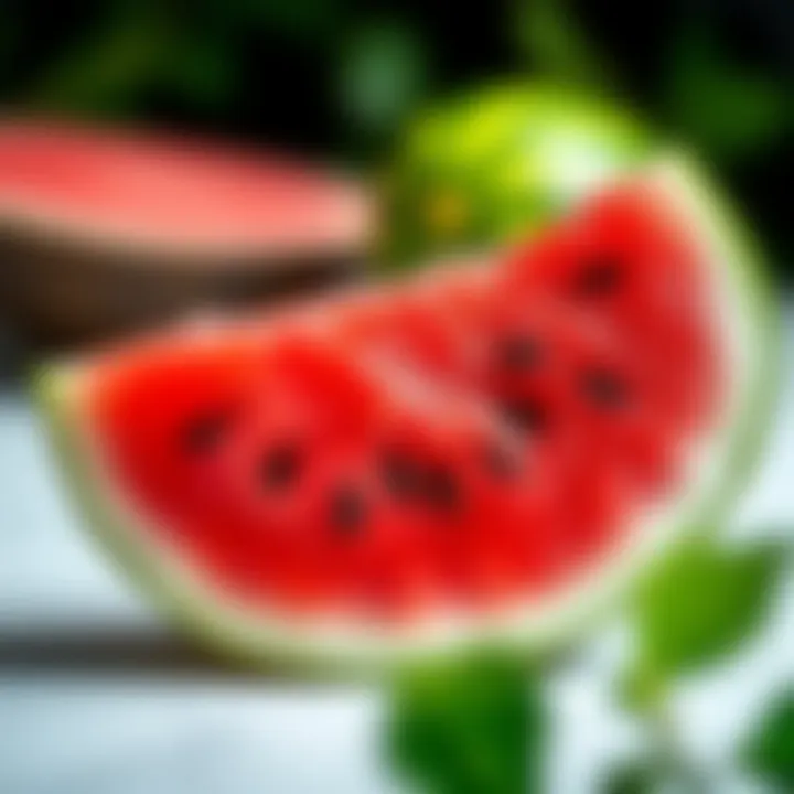 Fresh watermelon slice revealing its vibrant red interior