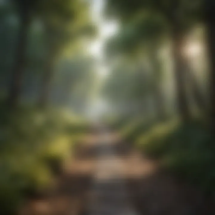 A scenic walking path surrounded by trees
