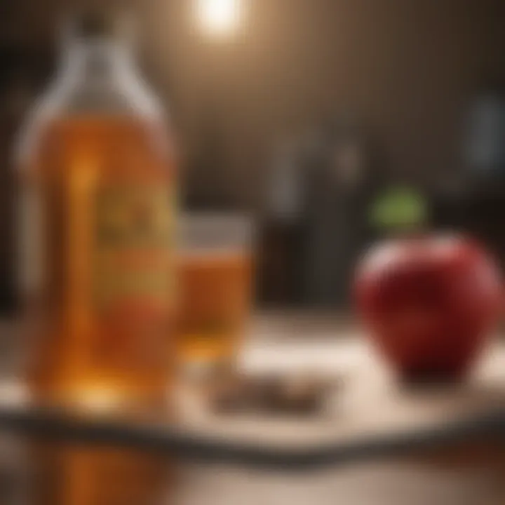 A notebook with weight management notes and apple cider vinegar