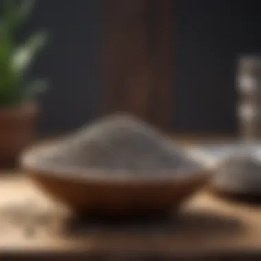 Nutritional benefits of chia seeds displayed on a wooden table