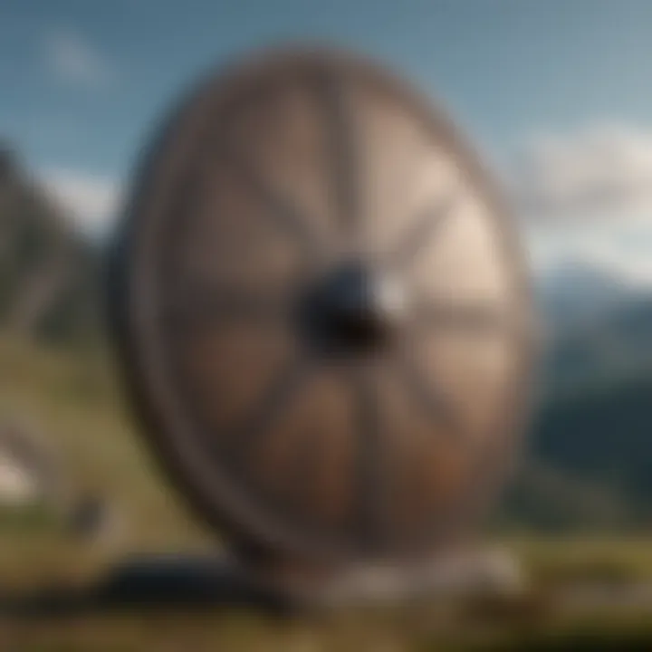 A sturdy Viking shield used as a unique balance training tool.