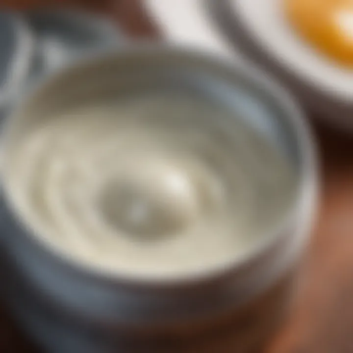 A close-up view of zinc ointment in a container showcasing its creamy texture.