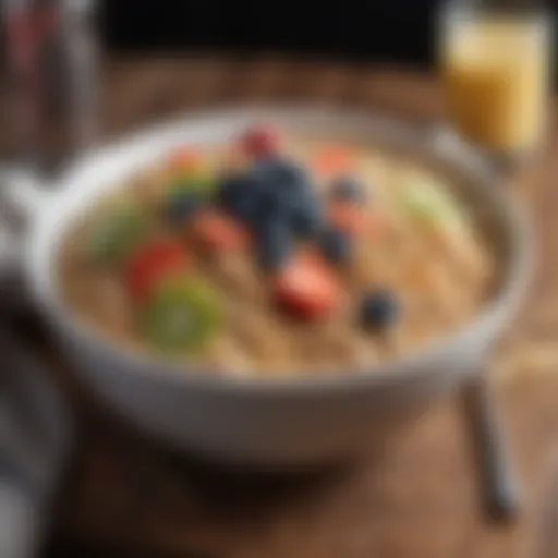 Nutritious bowl of healthy cereal with fruits