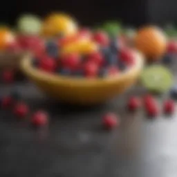 Fresh fruits representing low fat options