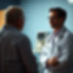 A medical professional discussing health screenings with a patient