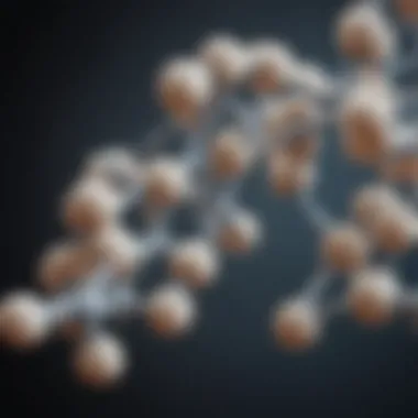 Illustration showcasing the structure of casein protein at a molecular level