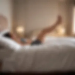 A person performing a leg lift exercise in bed